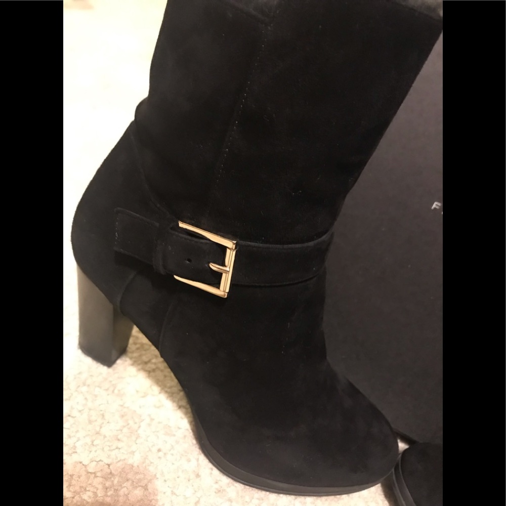 Fratelli Rossetti Black Booties Fur Lined LIKE NEW Size 5.5 in box w/dust bag